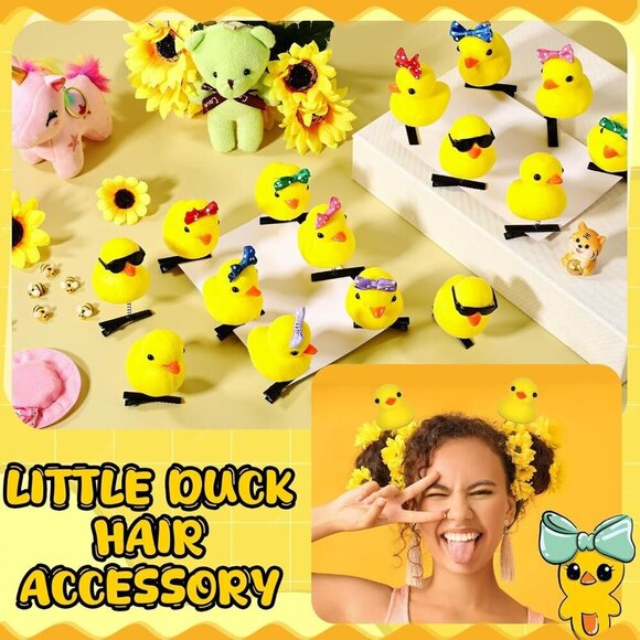 30 Pcs Yellow Duck Hair Clips Cartoon Animal Hairpins Gift for Women main image 7